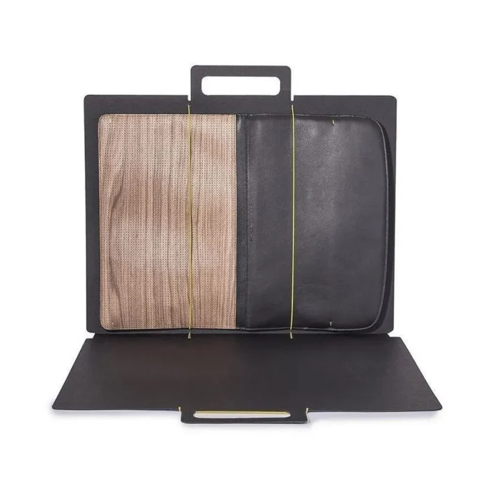 Мъжка чанта Pininfarina - Folio, орехов десен от истинско дърво - Image 7