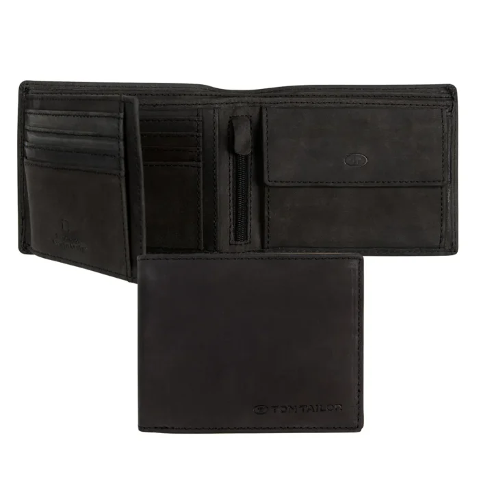 Мъжки портфейл Tom Tailor - Ron, RFID защита, черен - Image 3