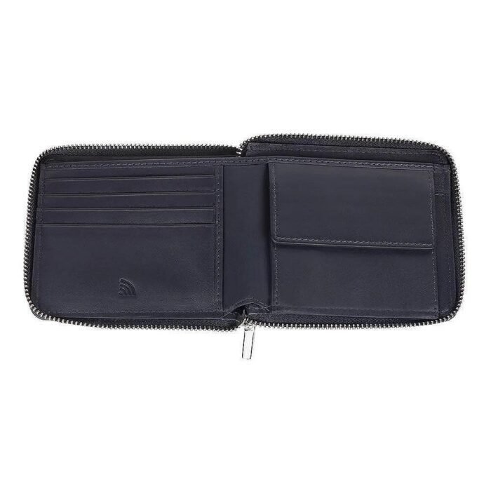 Мъжки портфейл Zippo - Navy Blue, с цип и подвижен калъф за документи, тъмносин - Image 3