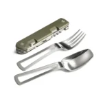 Многофункционален сгъваем нож TB Outdoor - Baroudeur, зелен, с калъф - Image 4