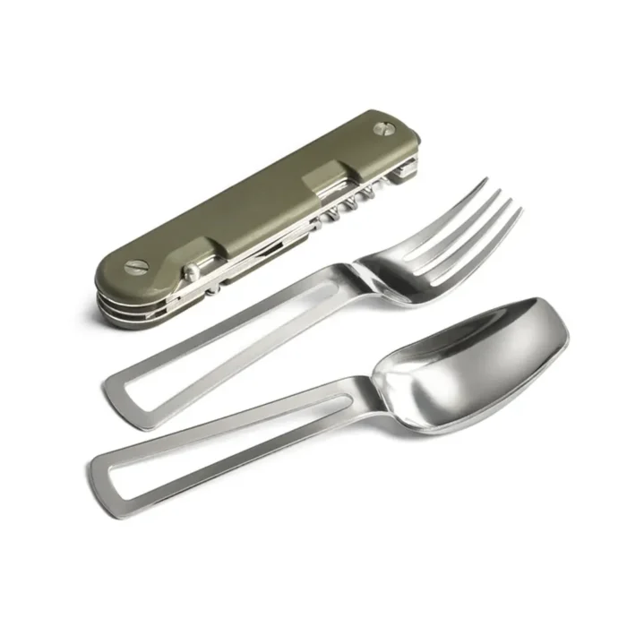Многофункционален сгъваем нож TB Outdoor - Baroudeur, зелен, с калъф - Image 4