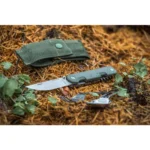 Многофункционален сгъваем нож TB Outdoor - Baroudeur, зелен, с калъф - Image 8