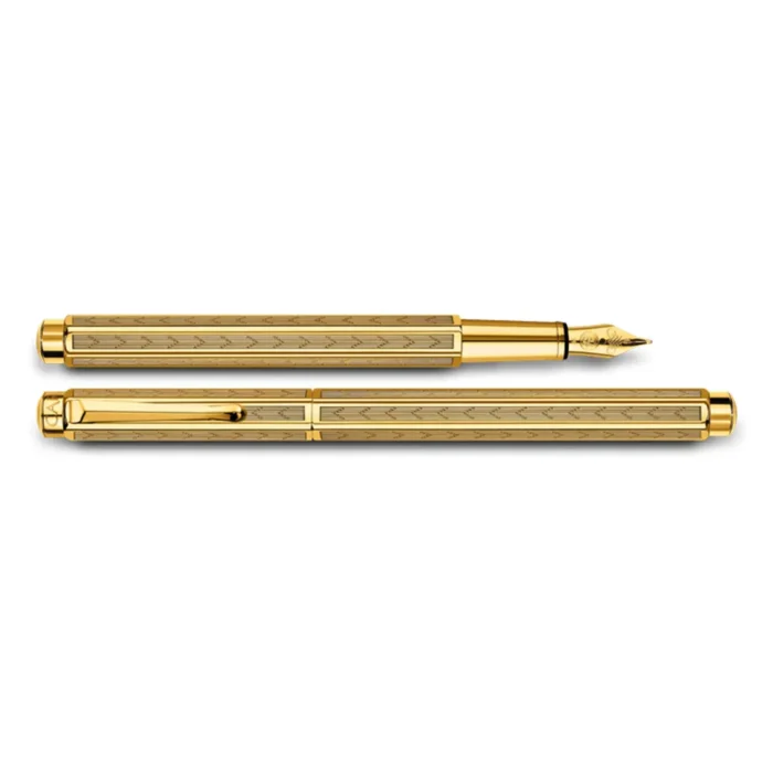 Писалка Caran d'Ache - Ecridor Chevron, златиста, M перо - Image 2