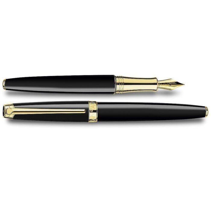 Писалка Caran d'Ache - Leman Ebony Black/Gold, F перо - Image 2