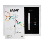 Писалка Lamy - Safari White Special Edition, M перо, в комплект с 6 разноцветни пръстенa