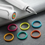 Писалка Lamy - Safari White Special Edition, M перо, в комплект с 6 разноцветни пръстенa - Image 2