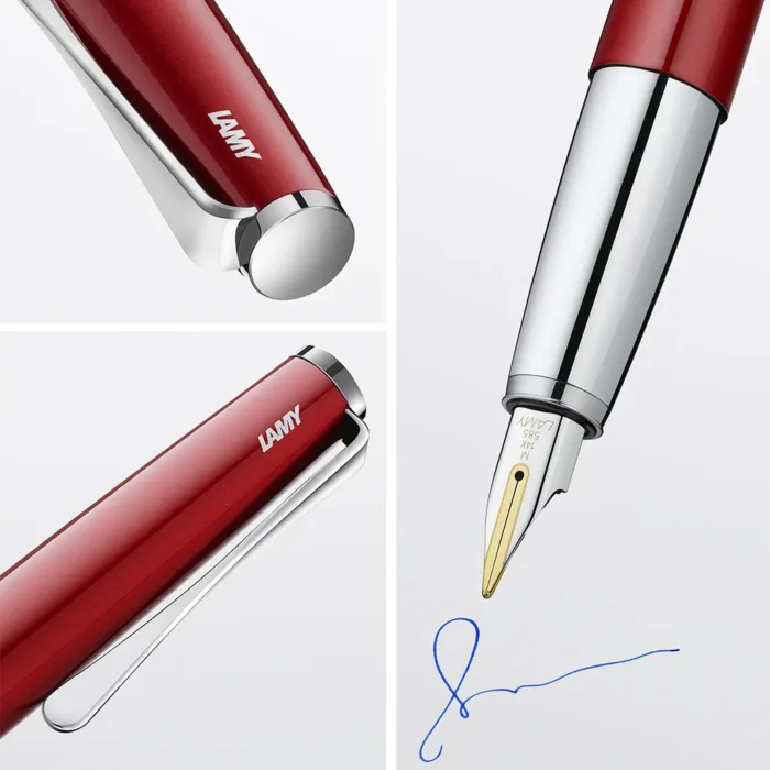 Писалка Lamy - Studio Piano Red, М размер златно перо, червен лак - Image 5