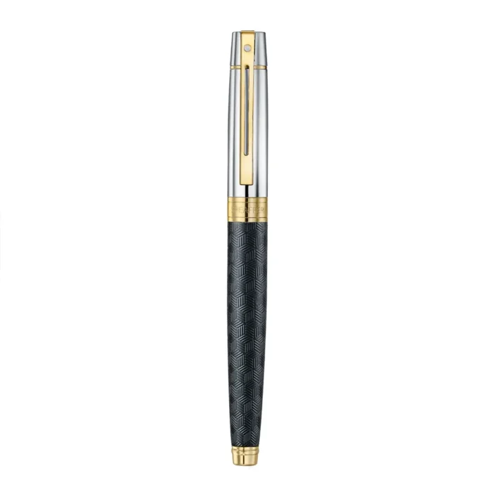 Писалка Sheaffer 300 - Engraved Matt Black Barrel and Shine Chrome Cap, размер М - Image 4