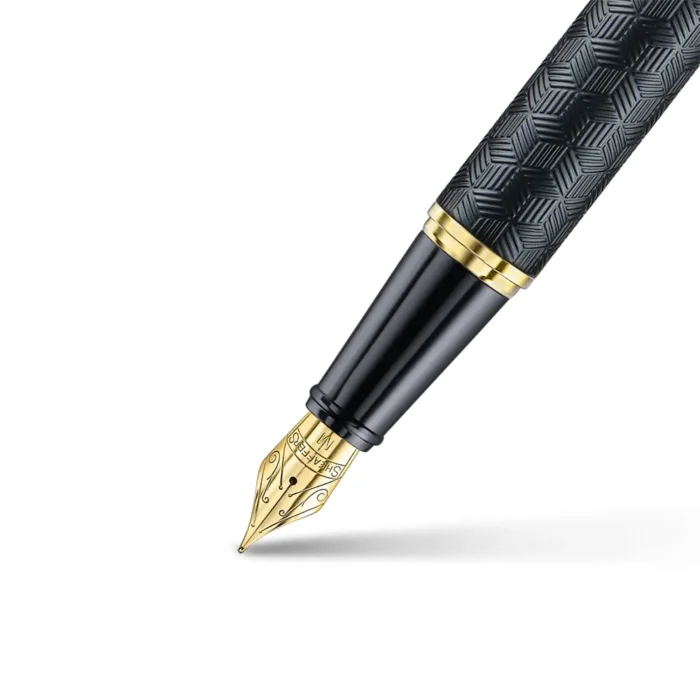 Писалка Sheaffer 300 - Engraved Matt Black Barrel and Shine Chrome Cap, размер М - Image 5