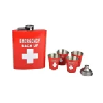 Подаръчен комплект Angelo - Emergency Back Up, джобна бутилка, 4бр. чашки и фуния