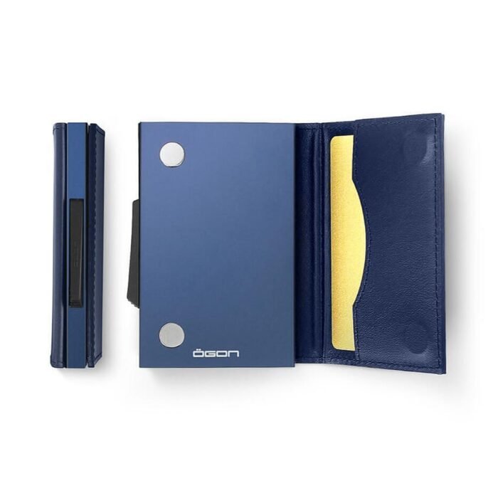 Портфейл OGON Cascade Slim Leather, Navy Blue - Image 3