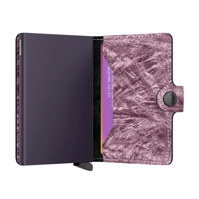 Портфейл SECRID - Mini Crunch Pink, естествена кожа, RFID защита - Image 3