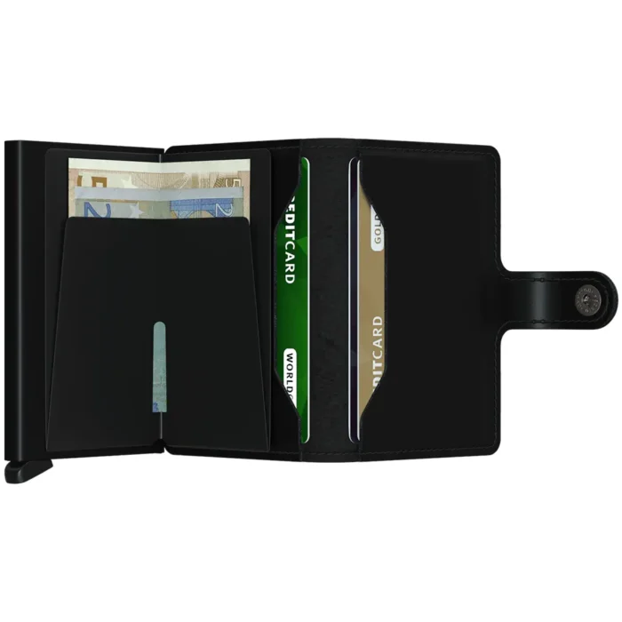 Портфейл SECRID - Mini Matte Black, естествена кожа, с RFID защита - Image 2