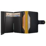 Портфейл SECRID - Mini Matte Black & Ochre, естествена кожа, с RFID защита - Image 6