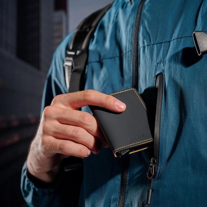 Портфейл SECRID - Mini Matte Black & Ochre, естествена кожа, с RFID защита - Image 7