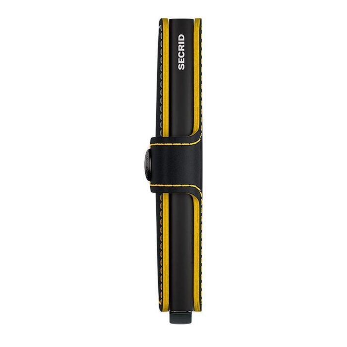 Портфейл SECRID - Mini Matte Black & Ochre, естествена кожа, с RFID защита - Image 3