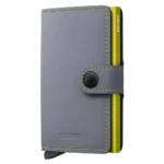 Портфейл SECRID - Mini Matte Grey & Lime, с RFID защита