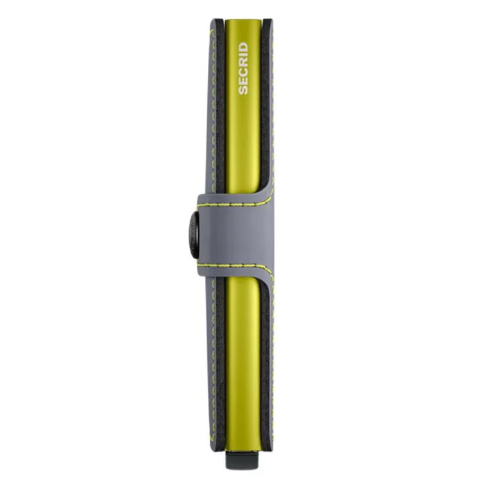Портфейл SECRID - Mini Matte Grey & Lime, с RFID защита - Image 2