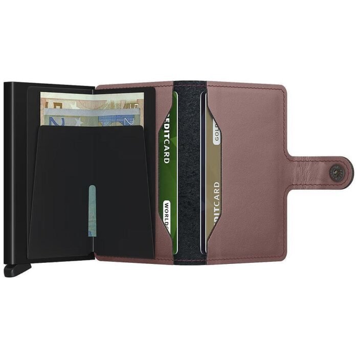 Портфейл SECRID - Mini Matte Rose, естествена кожа, с RFID защита - Image 3