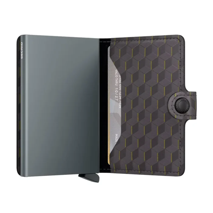 Портфейл SECRID - Mini Optical Grey-Yellow, с RFID защита - Image 3