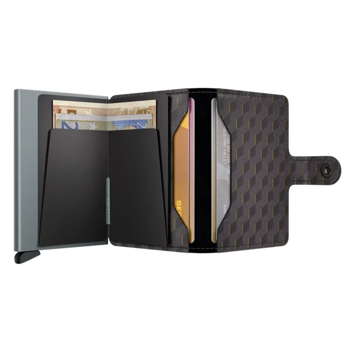 Портфейл SECRID - Mini Optical Grey-Yellow, с RFID защита - Image 4