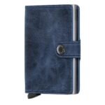 Портфейл SECRID - Mini Vintage Blue, естествена кожа, с RFID защита