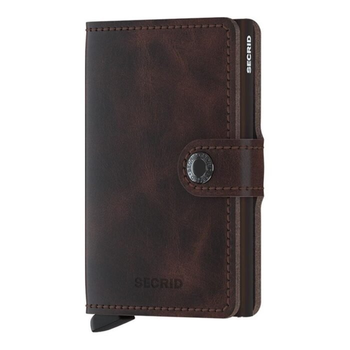 Портфейл SECRID - Mini Vintage Chocolate, естествена кожа, с RFID защита - Image 2
