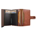 Портфейл SECRID - Mini Vintage Cognac Brown, естествена кожа, с RFID защита - Image 3