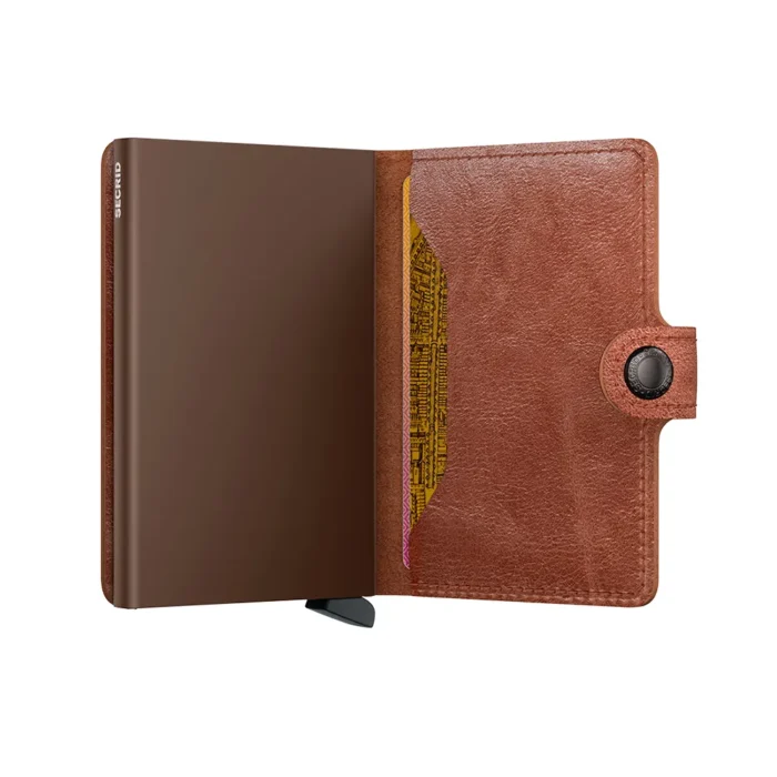 Портфейл SECRID - Mini Vintage Cognac Brown, естествена кожа, с RFID защита - Image 4