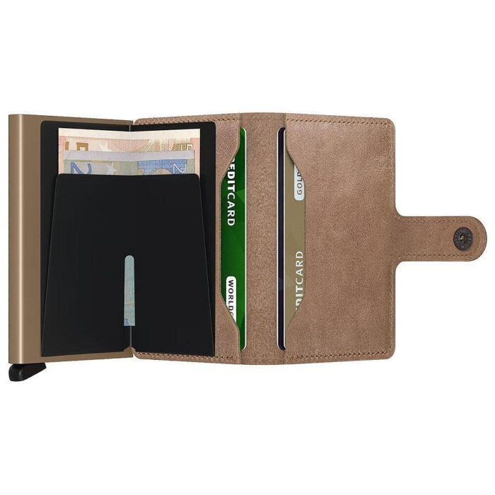 Портфейл SECRID - Mini Vintage Taupe, естествена кожа, с RFID защита - Image 3
