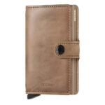 Портфейл SECRID - Mini Vintage Taupe, естествена кожа, с RFID защита