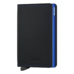 Портфейл SECRID - Slim Matte Black & Blue, с RFID защита