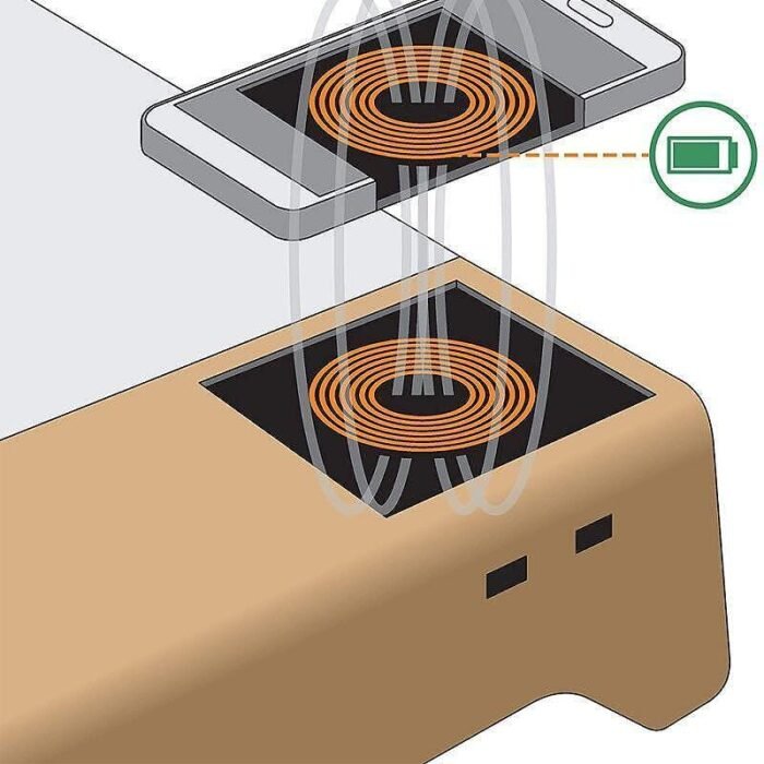 Поставка за монитор Sigel - Smartstyle, акрилна, 2x USB порта, с дървена текстура - Image 2
