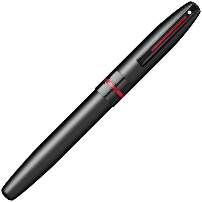 Ролер Sheaffer Icon - Matte Black Laquer with Red PVD Trims - Image 4