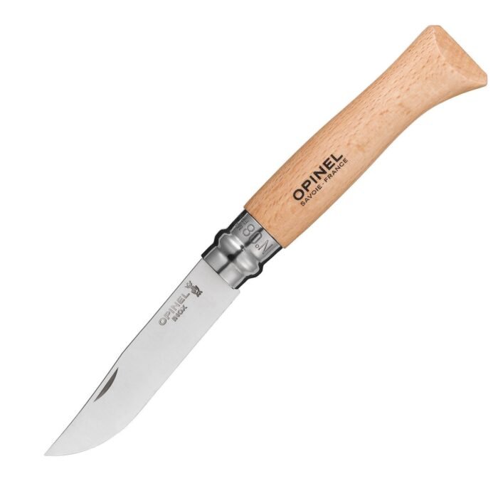 Сгъваем нож Opinel Inox №8 + кожен калъф - Image 2