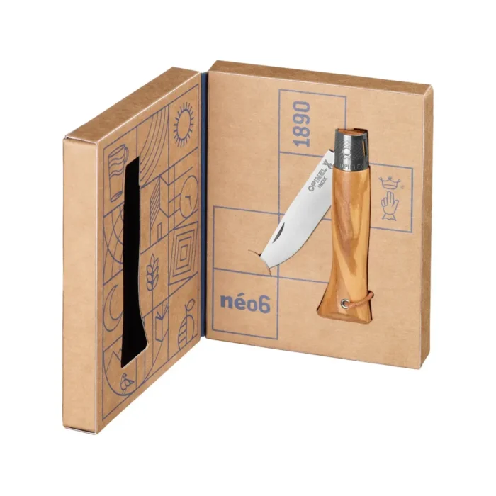 Сгъваем нож Opinel - néo6, острие 7 см, дръжка от маслиново дърво - Image 4
