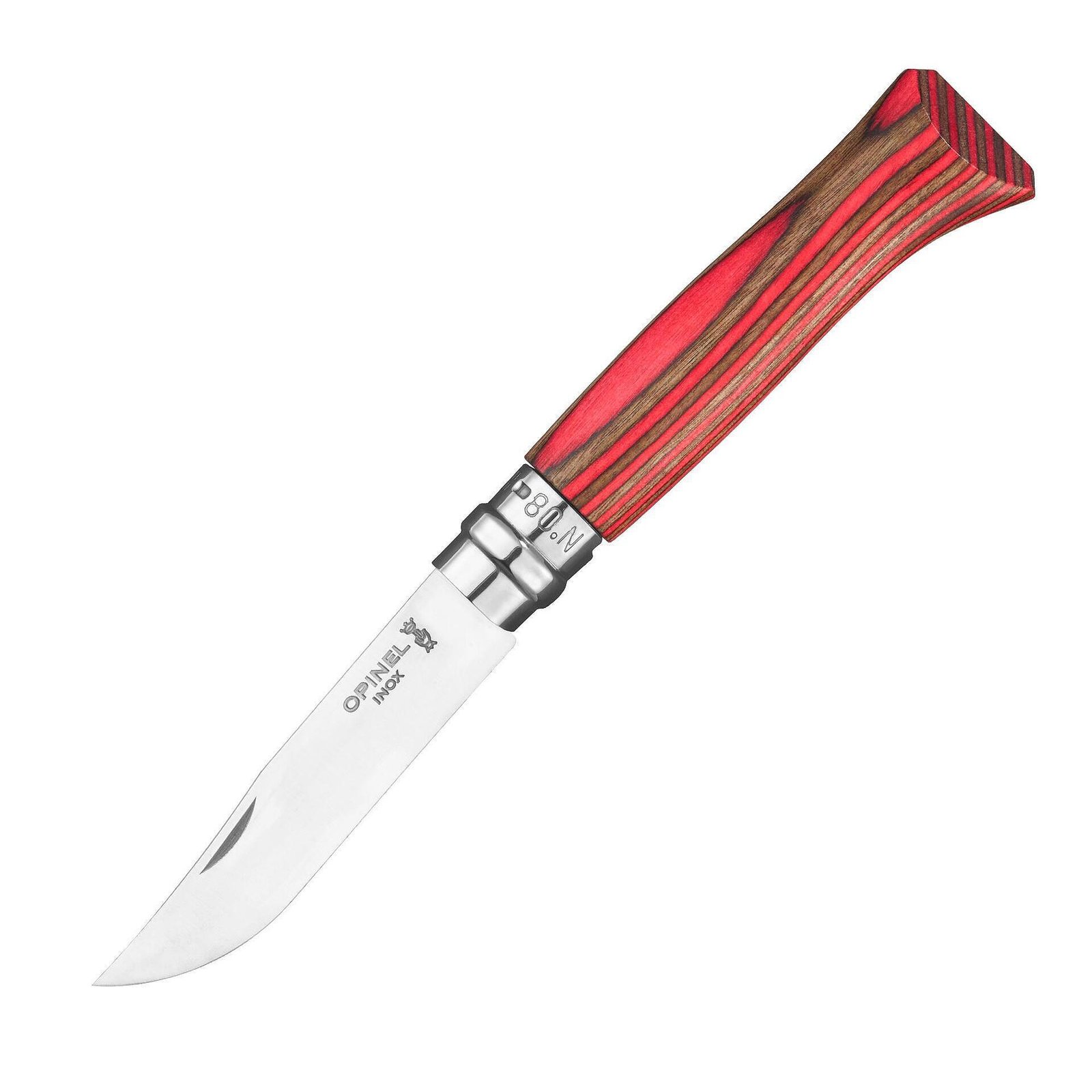 Сгъваем нож Opinel №8 Red Laminated Birch, острие 8.5 см Сгъваем нож Opinel №8 Red Laminated Birch, острие 8.5 см - Image 1