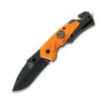 Сгъваем нож PUMA TEC one-hand knife with glass breaker orange