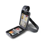 Слинг чанта-калъф за смартфон OGON - Phone Bag, с вграден портфейл, сребриста - Image 2