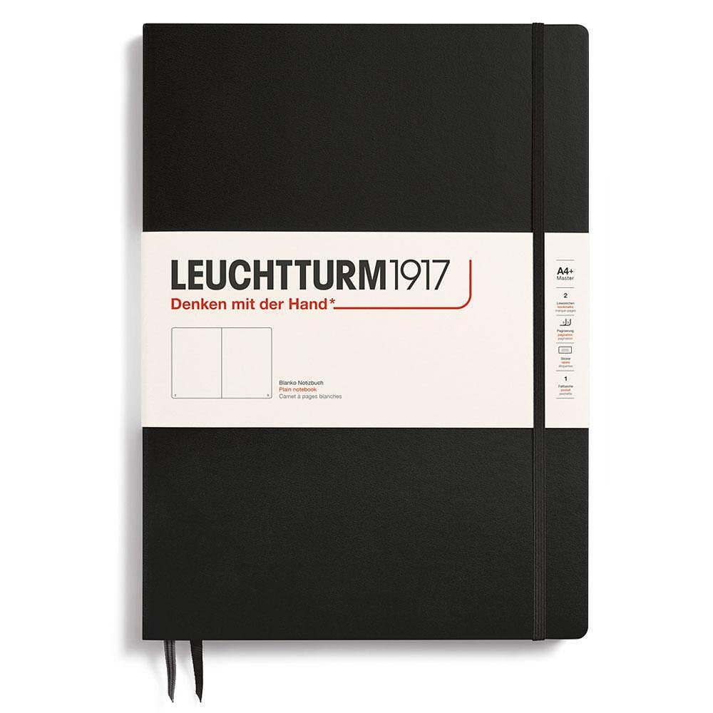 tefter-a4-leuchtturm1917-notebook-master-slim-black-tvarda-korica-beli-stranici-675991fc2f679 Тефтер А4+ Leuchtturm1917 Notebook Master Slim Black, твърда корица, бели страници - Image 1