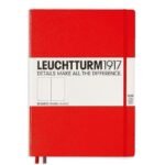 Тефтер А4+ Leuchtturm1917 Notebook Master Slim Red, твърда корица, бели страници