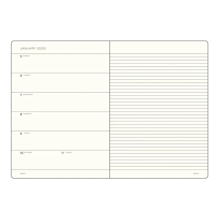 Тефтер A4+ Leuchtturm1917 Weekly Planner & Notebook Master 2026, Black - Image 2