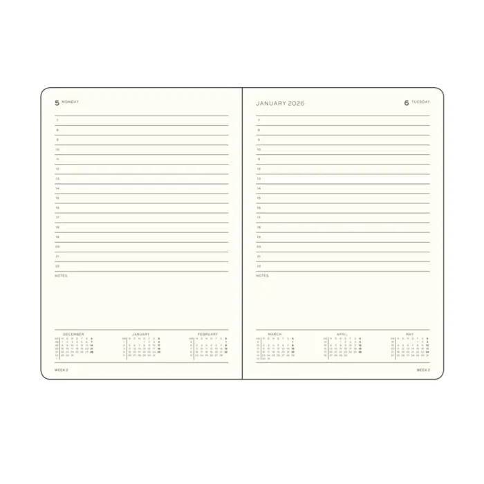 Тефтер А5 Leuchtturm1917 Daily Planner 2026, Black - Image 2