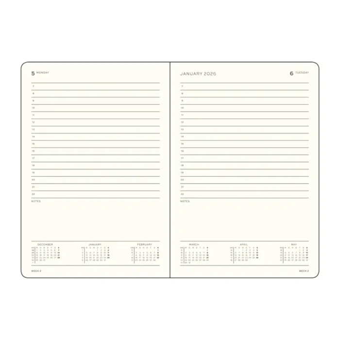 Тефтер А5 Leuchtturm1917 Daily Planner 2026, Spring Leaf - Image 2