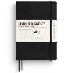 Тефтер А5 Leuchtturm1917 Notebook 411 - Black, твърди корици, на точки