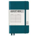 Тефтер А6 Leuchtturm1917 Notebook Pocket Pacific Green, твърди корици, на редове