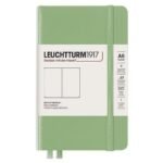 Тефтер А6 Leuchtturm1917 Notebook Pocket Sage, твърди корици, бели страници