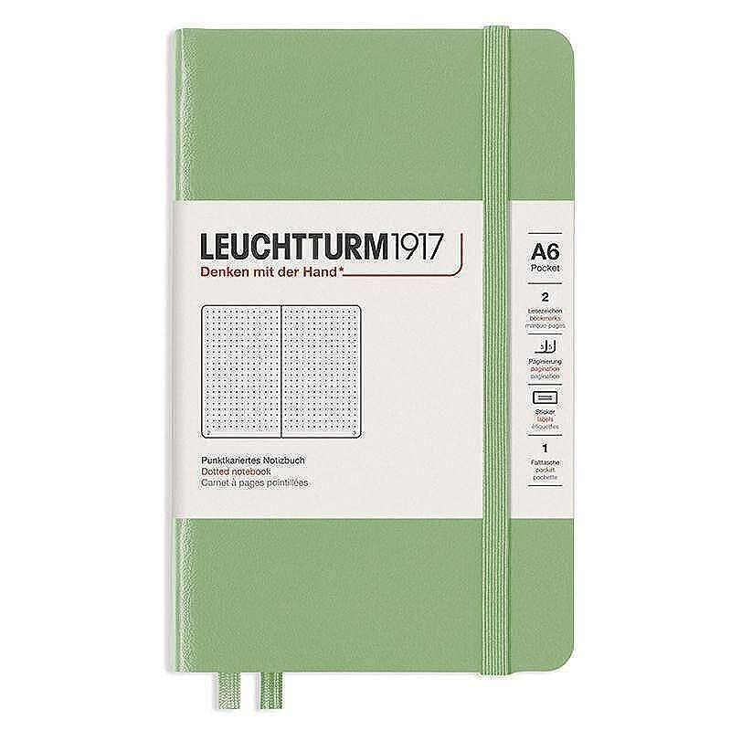 tefter-a6-leuchtturm1917-notebook-pocket-sage-tvardi-korici-na-tocki-66542f5056412 Тефтер А6 Leuchtturm1917 Notebook Pocket Sage, твърди корици, на точки - Image 1