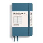 Тефтер А6 Leuchtturm1917 Notebook Rising Colors -  Stone Blue, твърда корица, на точки