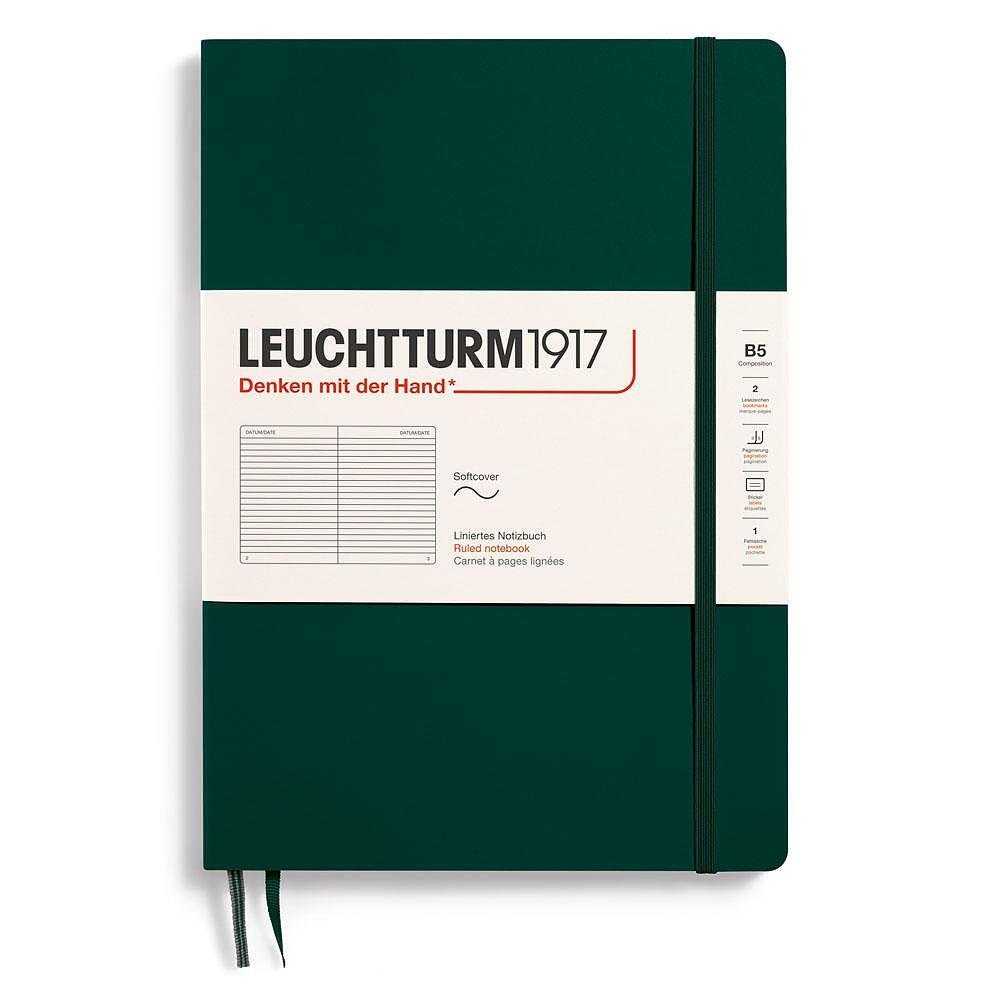 tefter-b5-leuchtturm1917-notebook-composition-forest-green-meka-korica-na-tocki-copy-67ea447686c96 Тефтер B5 Leuchtturm1917 Notebook Composition Forest Green, мека корица, на редове - Image 1